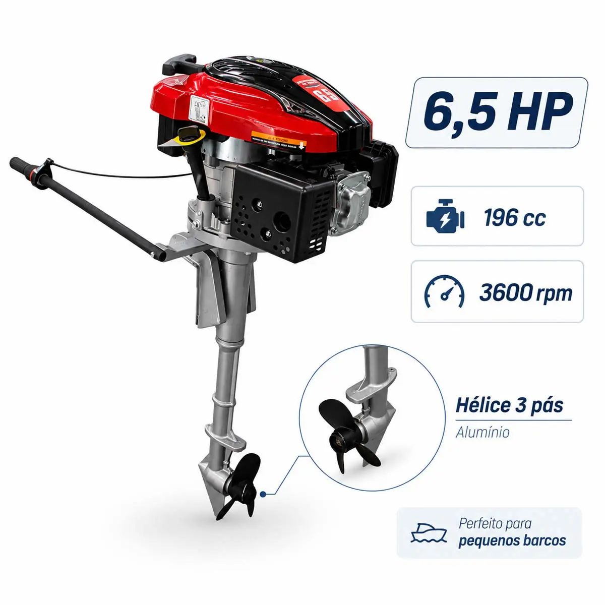 Rabeta Vertical Girafer Motor a Gasolina 6,5 Hp Kawashima GV 650ME