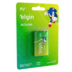 Bateria Alcalina Elgin com 1 unidade 9V Pilha