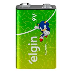 Bateria Alcalina Elgin com 1 unidade 9V Pilha