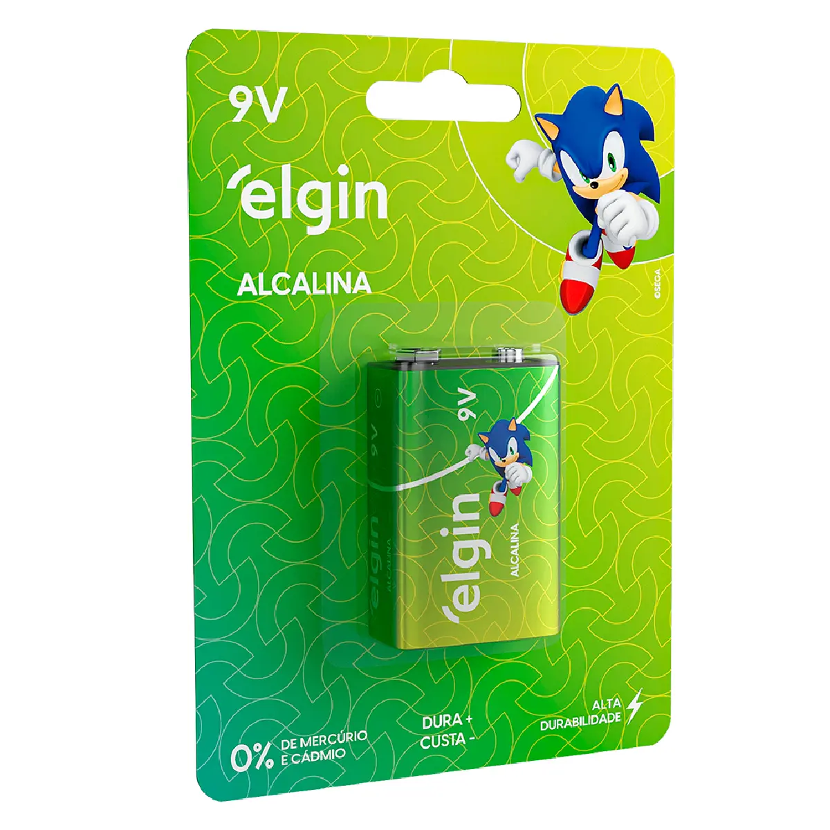 Bateria Alcalina Elgin com 1 unidade 9V Pilha