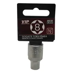 Soquete TORX E-8 Femea com engate de 1/2"  x 38mm