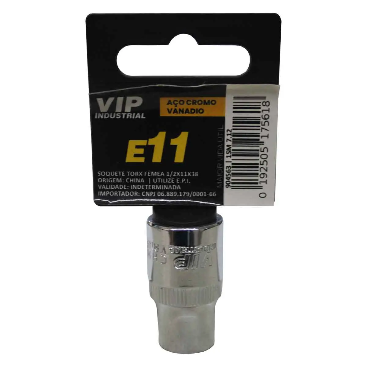 Soquete TORX E-11 Femea com engate de 1/2" x 38mm