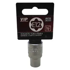 Soquete TORX E-12 Fêmea com engate de 1/2" x 38mm