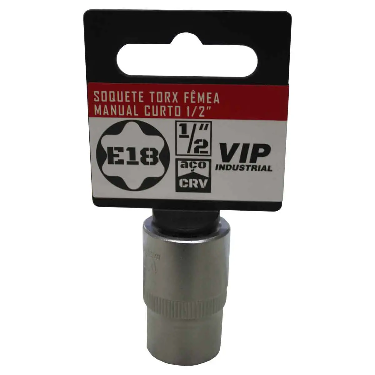 Soquete TORX E-18 Femea com engate de 1/2" x 38mm