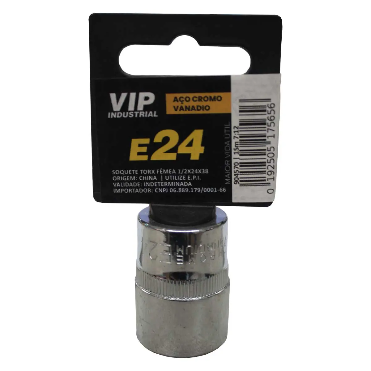 Soquete TORX E-24 Femea com engate de 1/2" x 38mm