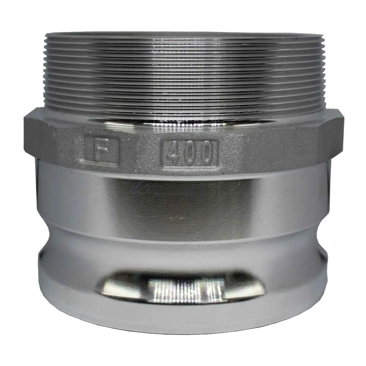 Adaptador Camlock Macho x Macho Tipo F 4" x 4" Alumínio