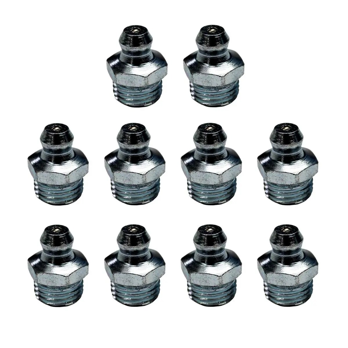 Kit com 10 Graxeira Reta M10 x 1