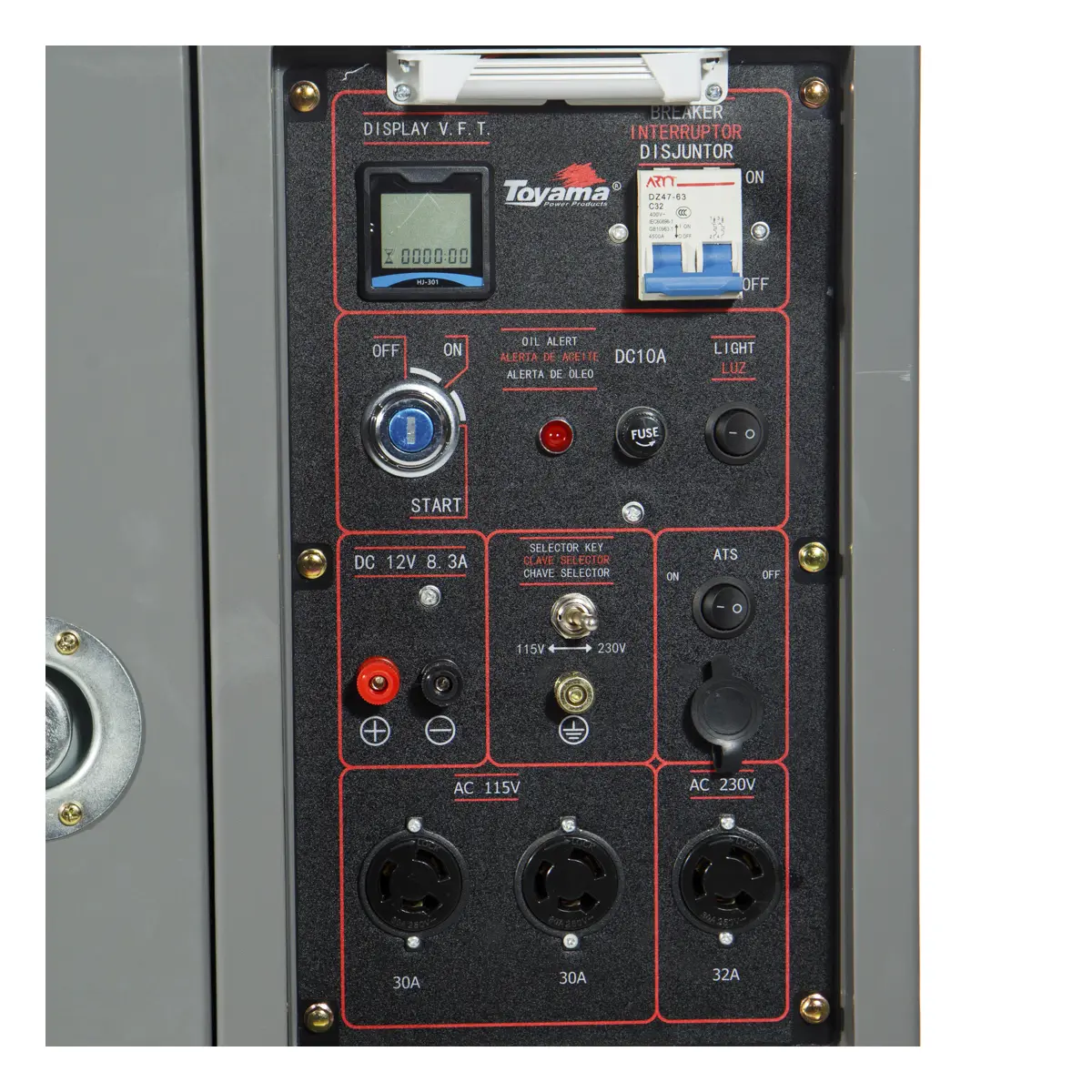 Gerador de Energia a Diesel 7kvA Cabinado Mono 115/230V Part. Elétrica TDG8500SLEXP Toyama