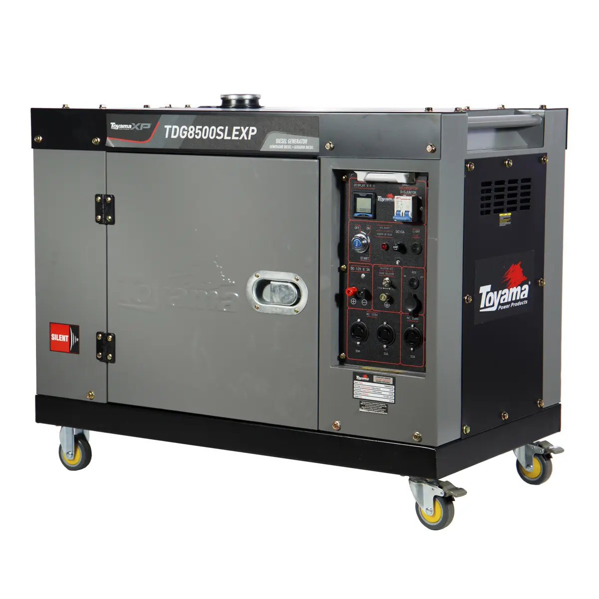 Gerador de Energia a Diesel 7kvA Cabinado Mono 115/230V Part. Elétrica TDG8500SLEXP Toyama