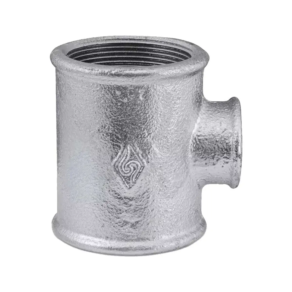 Tee Redução Galvanizado 1x1/2" BSP Rosca Fêmea