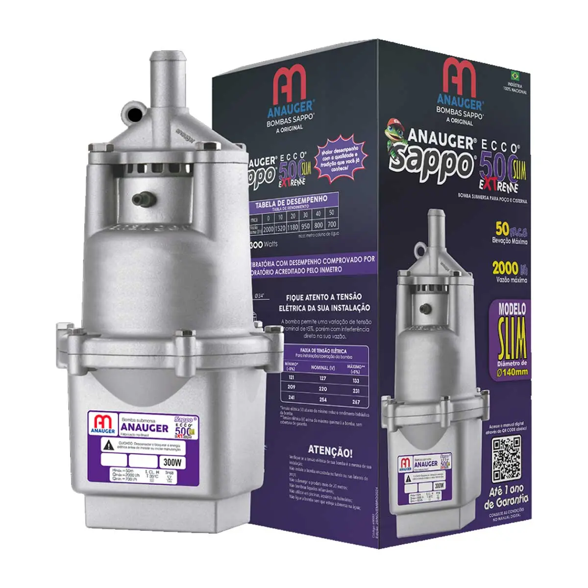 Motobomba Submersa Ecco500 Slim Extreme 127V