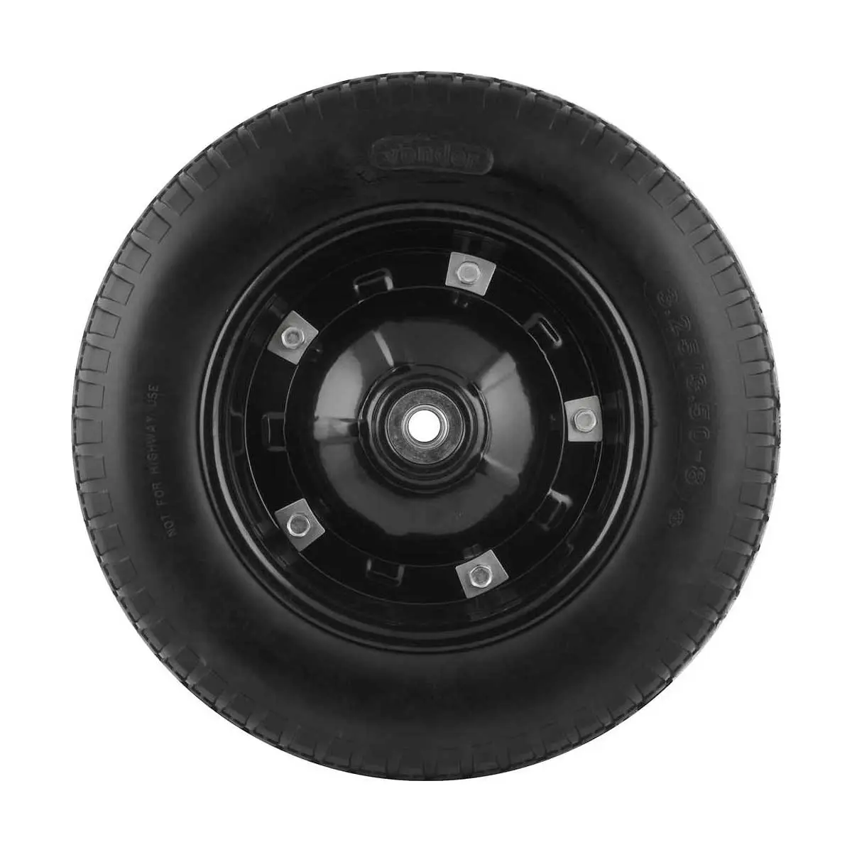 Roda Completa Pneu Maciço 8" Furo 5/8 Vonder