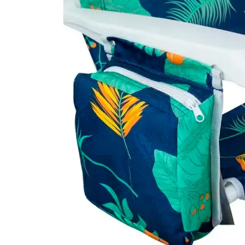 Cadeira Praia Alumínio Havai Porta Copo Bolsa Térmica 5 Posições Kala
