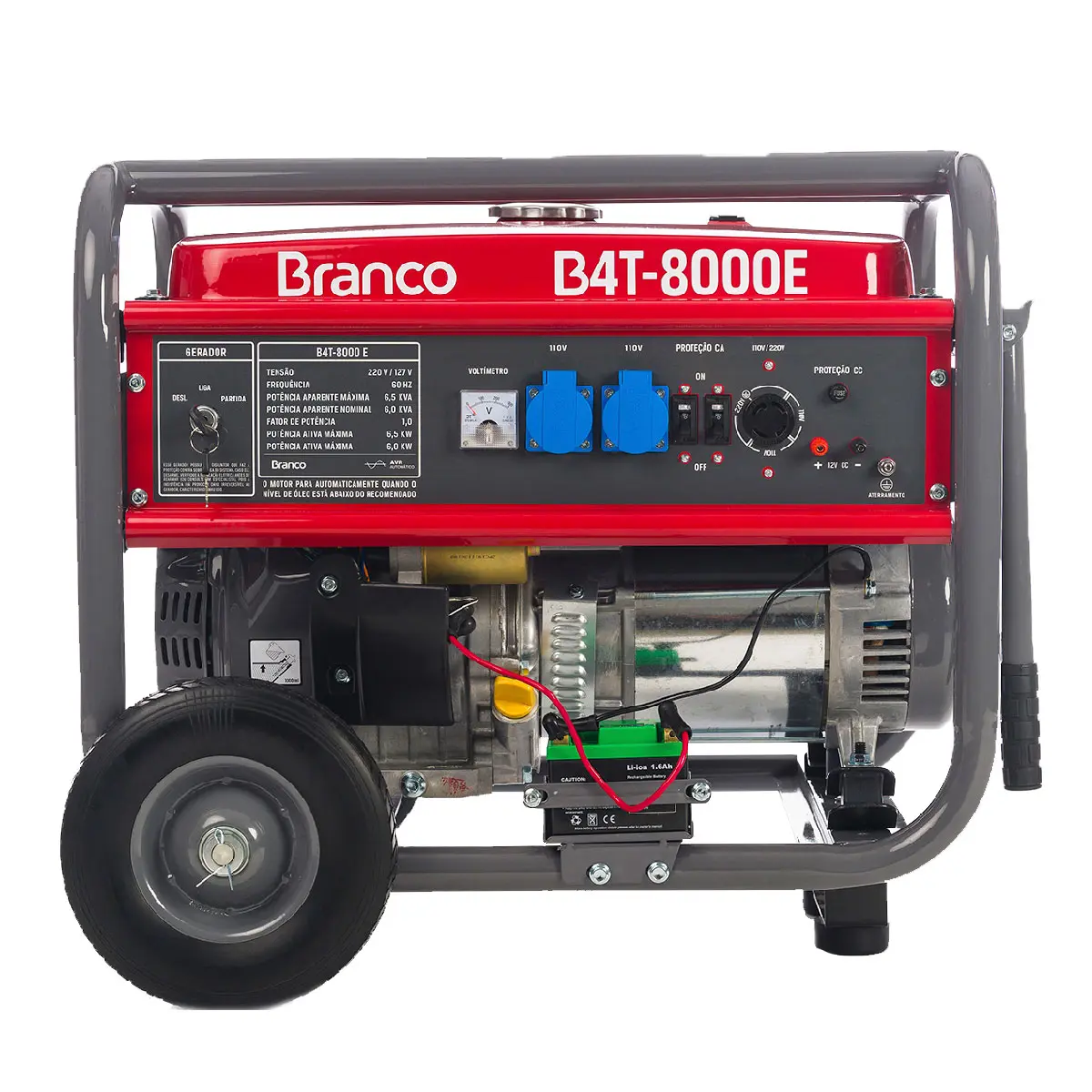 Gerador de Energia a Gasolina 6,5 kva Monofásico 110/220V Branco B4T-8000