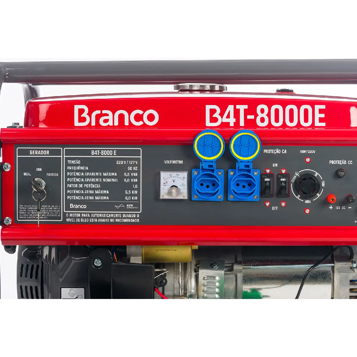Gerador de Energia a Gasolina 6,5 kva Monofásico 110/220V Branco B4T-8000