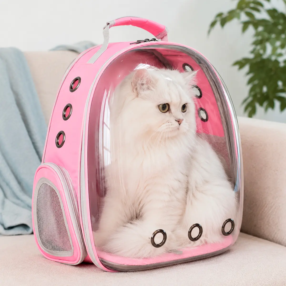 Mochila de Transporte Cabana Expansível para Pet Rosa Kala