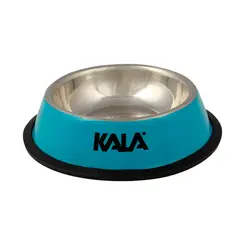 Tigela para Pets em Aço Inox Azul 15cm Kala
