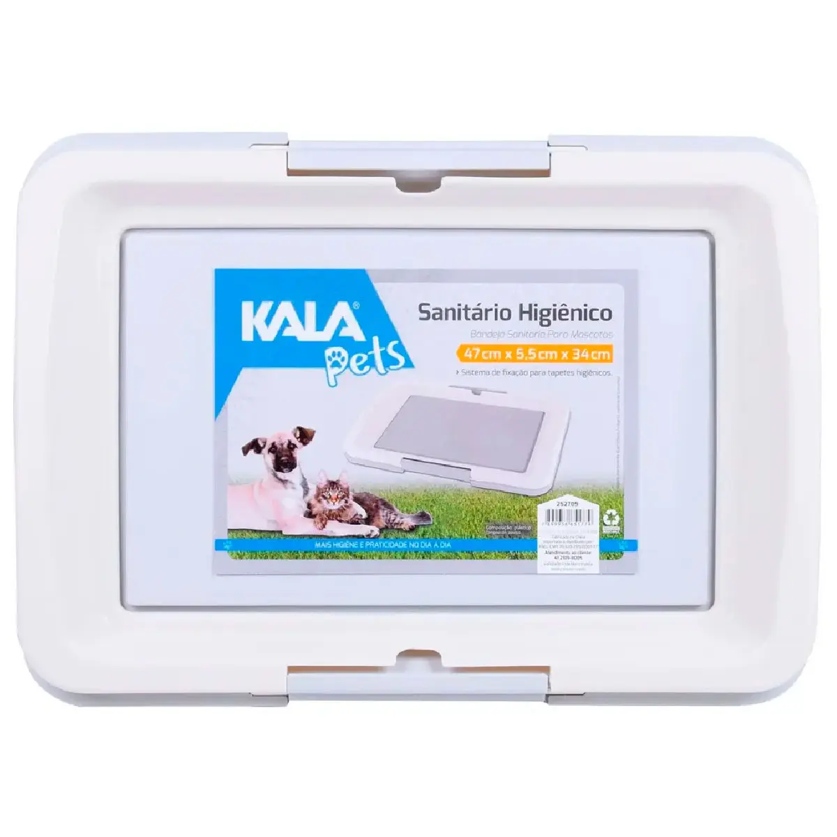 Sanitário Canino para Tapetes Higiênicos Branco 34x47cm Kala