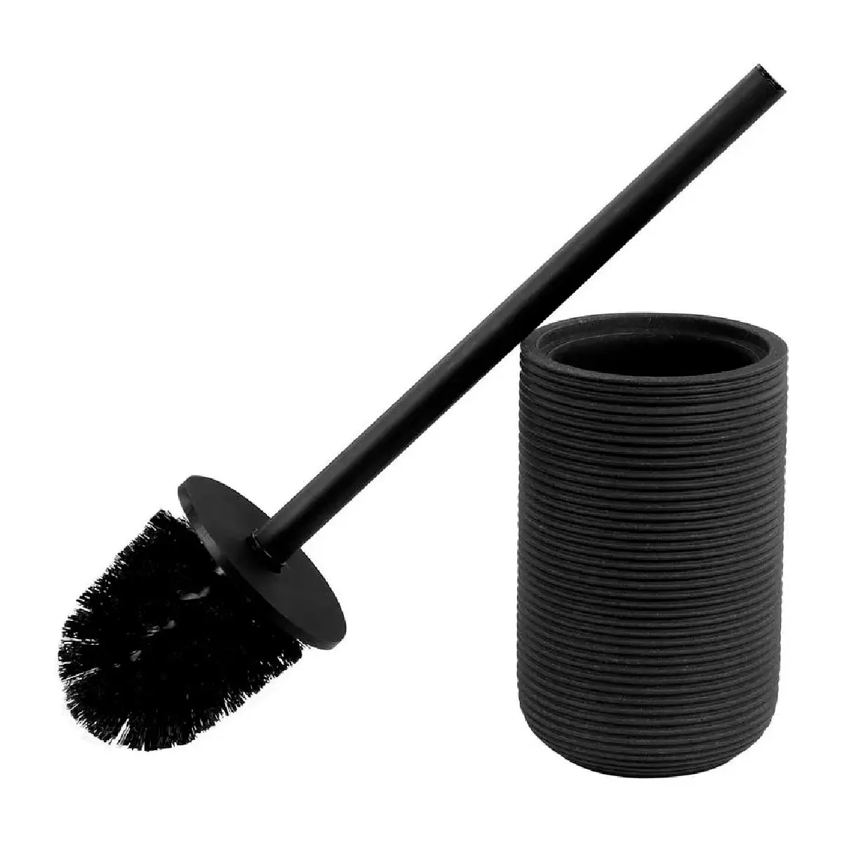 Escova para Vaso Sanitário Luxo Redonda Preta tipo Cerâmica Kala