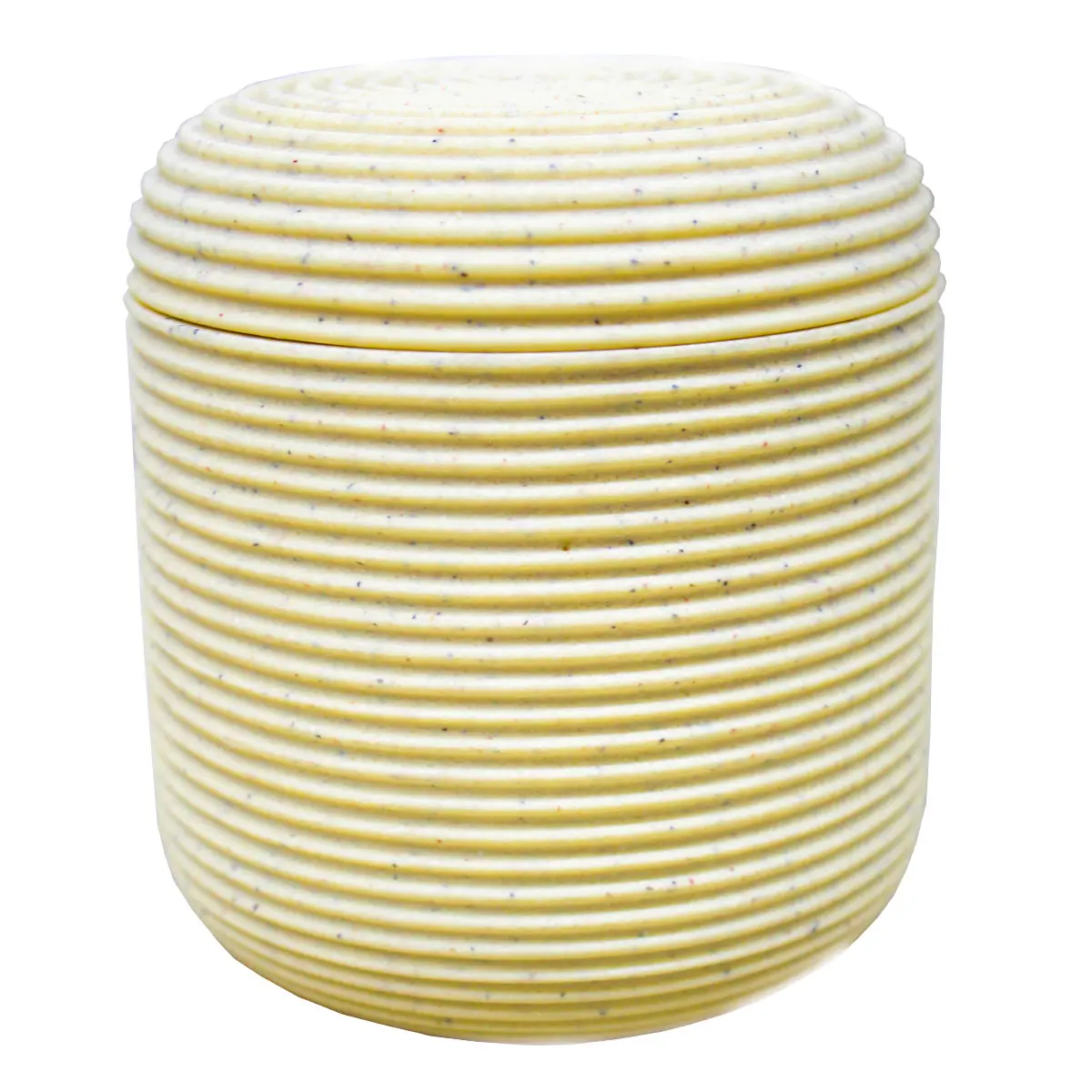 Porta Algodão Luxo Redondo Creme Tipo Cerâmica Kala