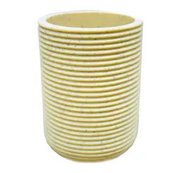 Porta Escova de Dentes Luxo Redondo Creme tipo Cerâmica Kala
