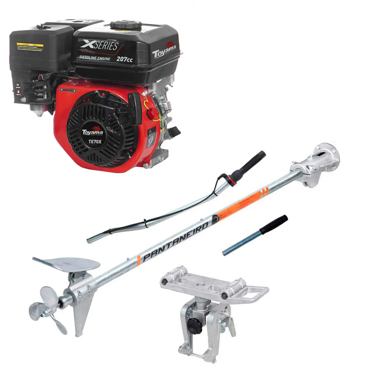 Rabeta Master Plus Pantaneiro 2,2m e Motor Toyama 7,0cv TE70-X