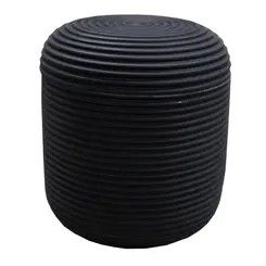 Porta Algodão Luxo Redondo Preto Tipo Cerâmica Kala