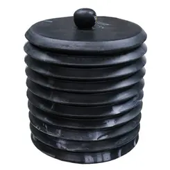 Porta Algodão Luxo Sanfonado Preto Tipo Cerâmica Kala
