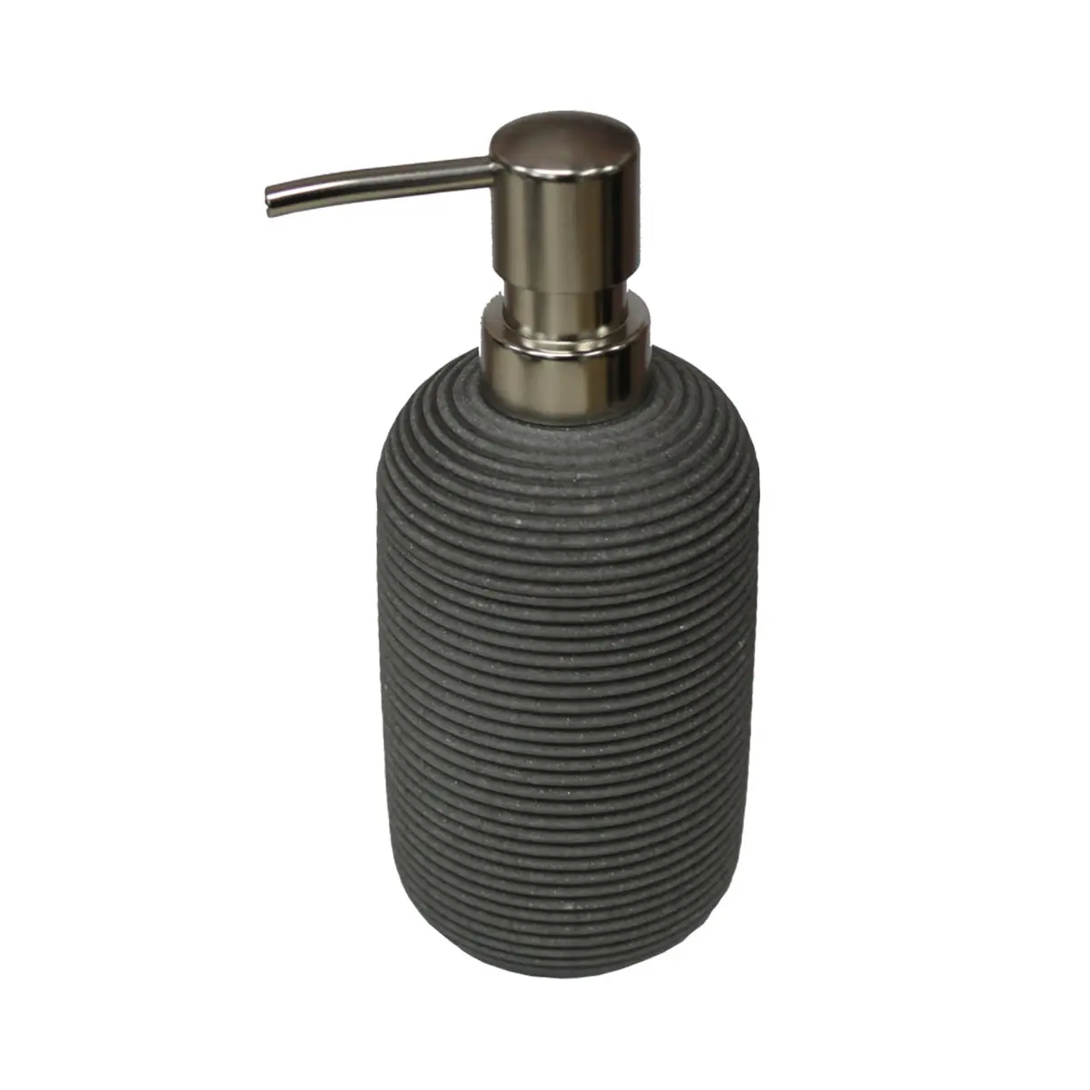 Dispenser Luxo Sabonete Líquido Redondo Cinza tipo Cerâmica Kala