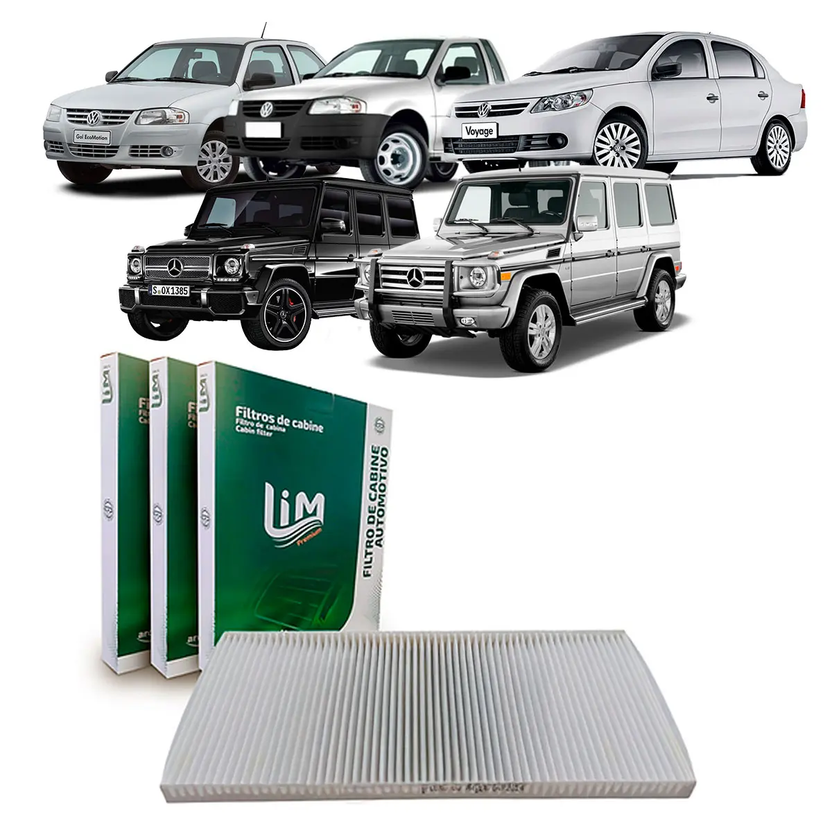 Filtro Ar Condicionado para Cabine para Volkswagen e Mercedes