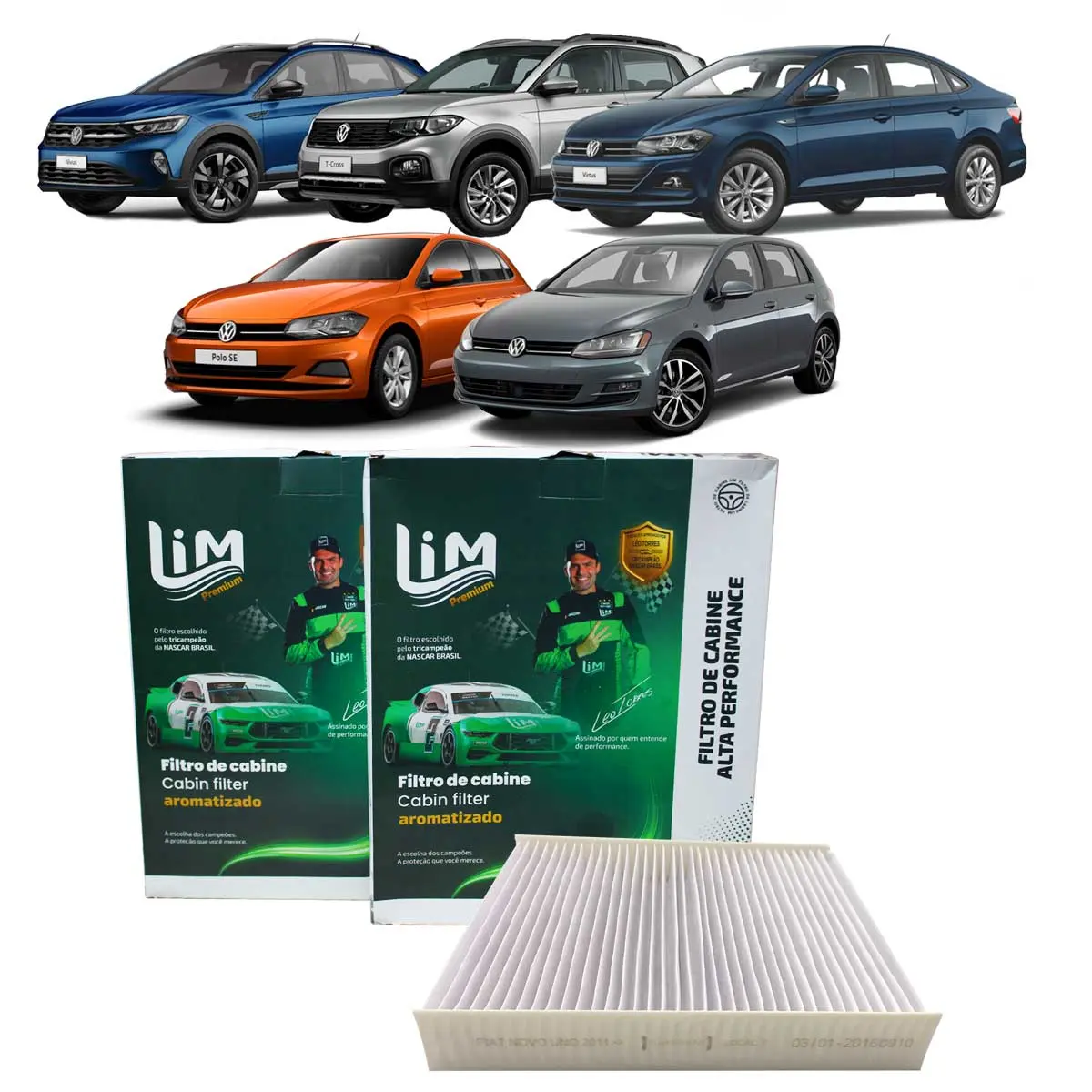 Filtro Ar Condicionado para Cabine para Modelos da Volkswagen