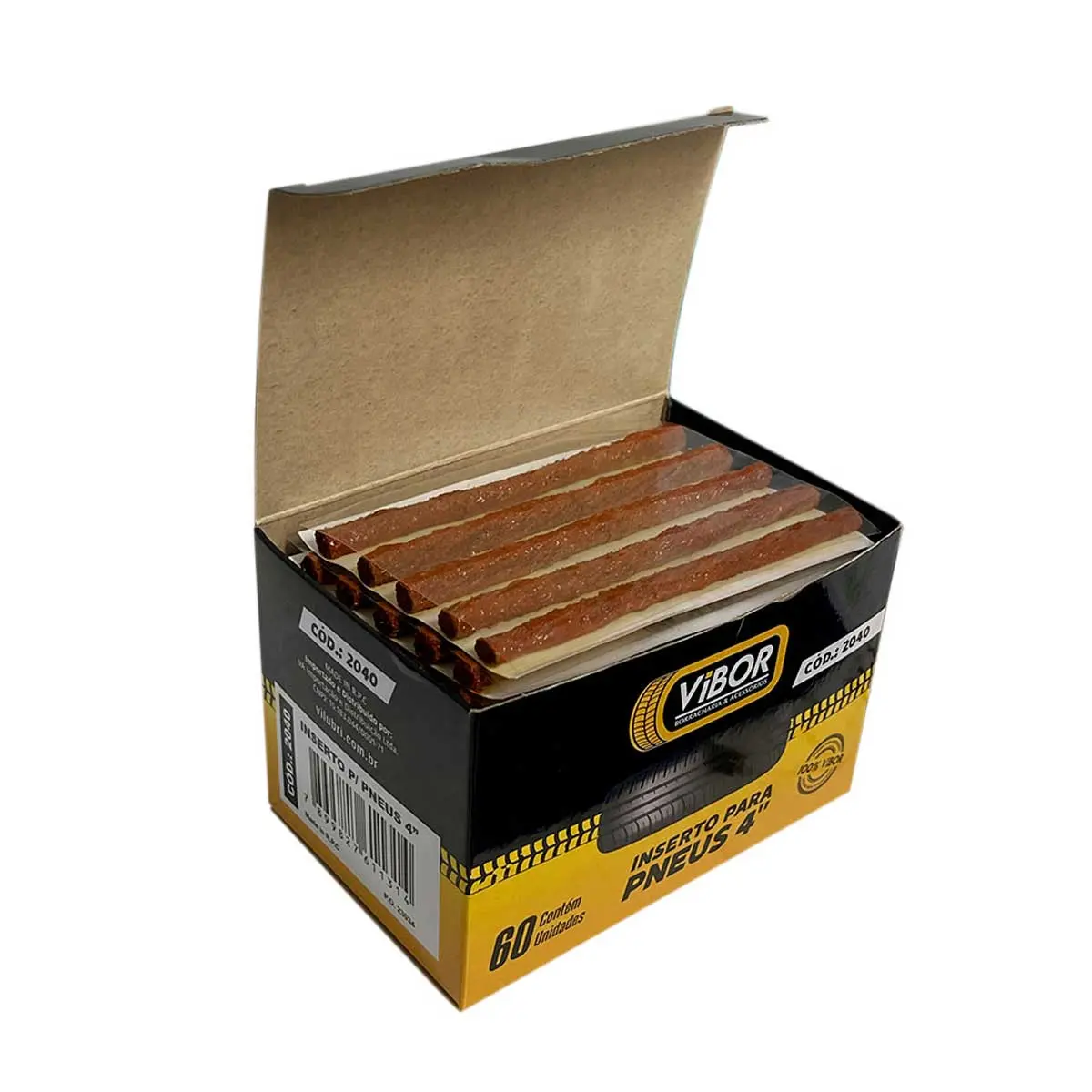Inserto Reparo Pneus Macarrão 4" x 6 mm - 60 Unid. Vilubri 2040