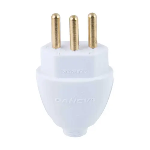 Plugue Macho 2P+T Branco 20A