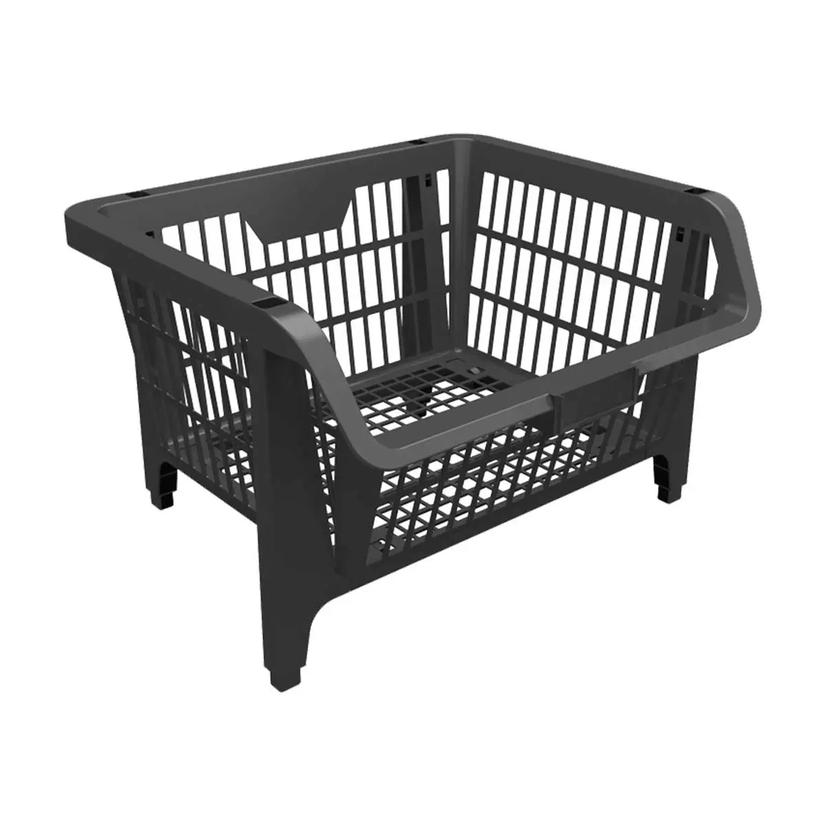 Cesto Expositor Prático Pequeno Preto Kit 5 Unidades Presto