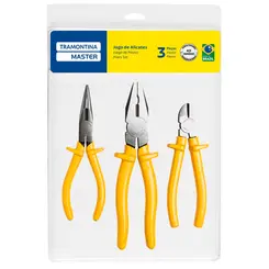 Kit de Alicates Tramontina com Alicate de Bico 6" Alicate Universal 8" e Alicate Corte Diagonal 6"