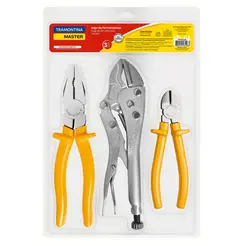 Kit Alicates Tramontina MASTER 3 Peças - Pressão 10", Universal 8" e Diagonal 6