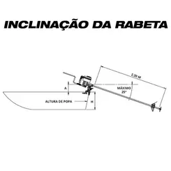 Rabeta para Barco Elite Pantaneiro 2,2m para Motor até 15cv