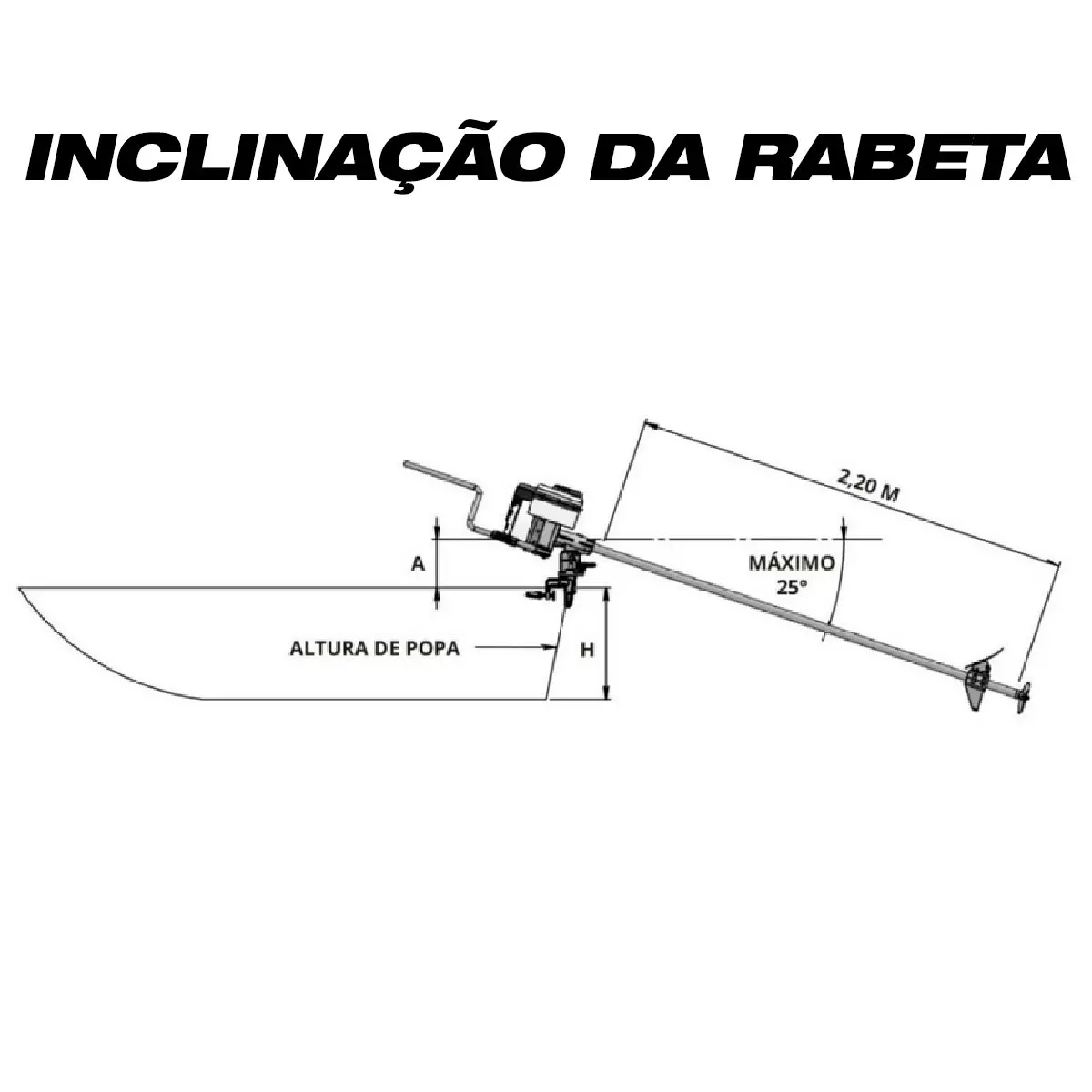 Rabeta para Barco Elite Pantaneiro 2,2m para Motor até 15cv