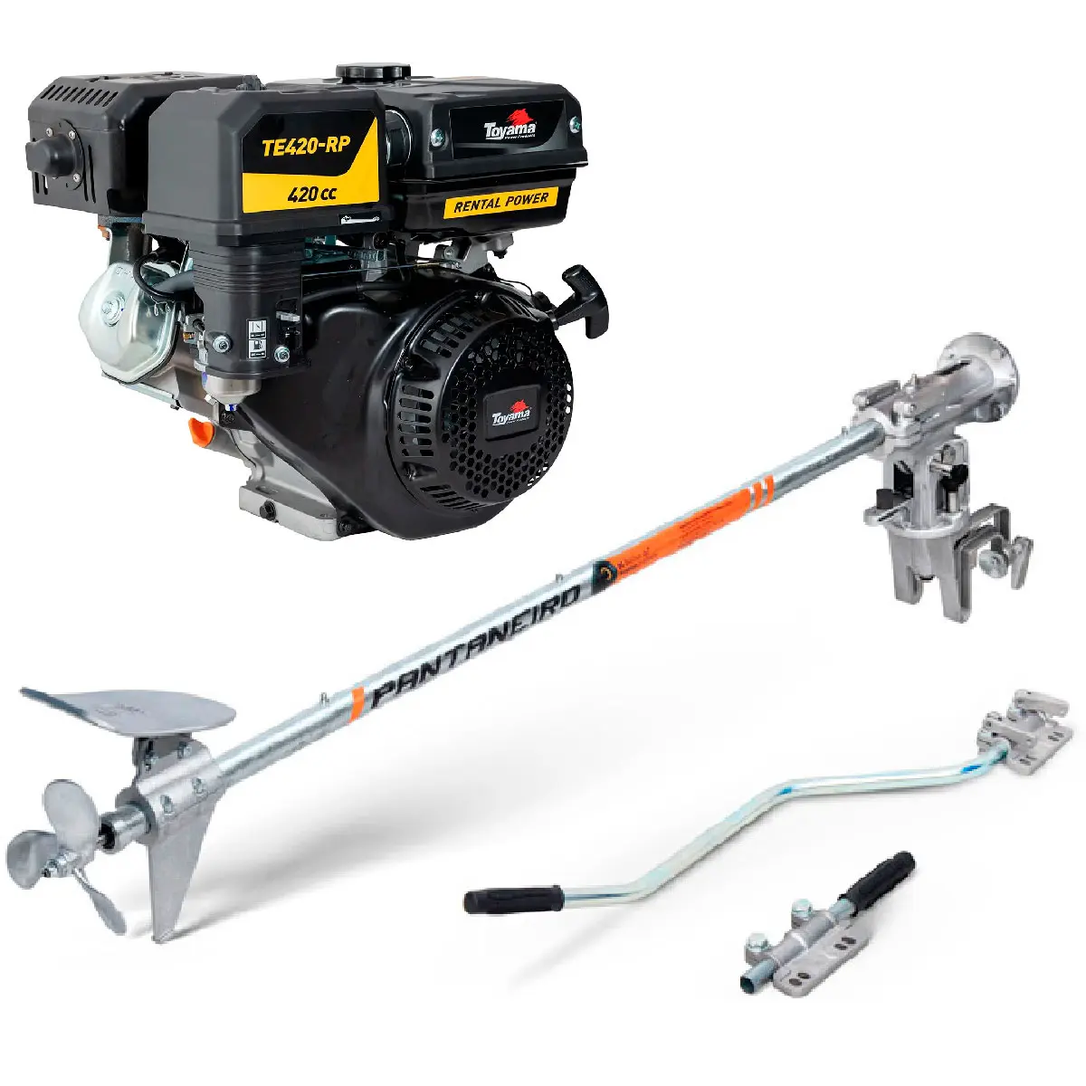 Rabeta Elite Pantaneiro 2,2m e Motor Toyama a Gasolina 15cv TE420 004-902