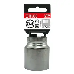 Soquete Estriado Curto 34 mm Encaixe 3/4 VIP 900754