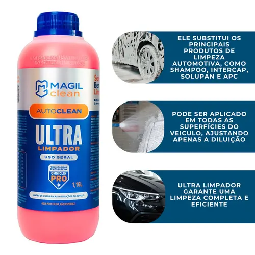 Detergente Ultra Limpador 3x1 1,15 L AutoClean Magil Clean