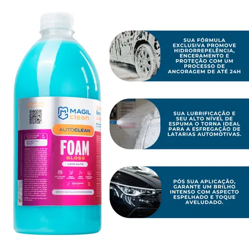 Shampoo Automotivo Foam Gloss 3 L AutoClean Magil Clean