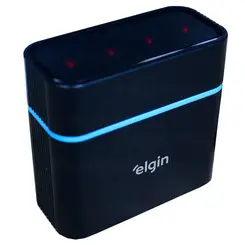 Carregador de Pilhas Tipo C - Compatível com AA Normal e AAA Palito Recarregáveis Elgin