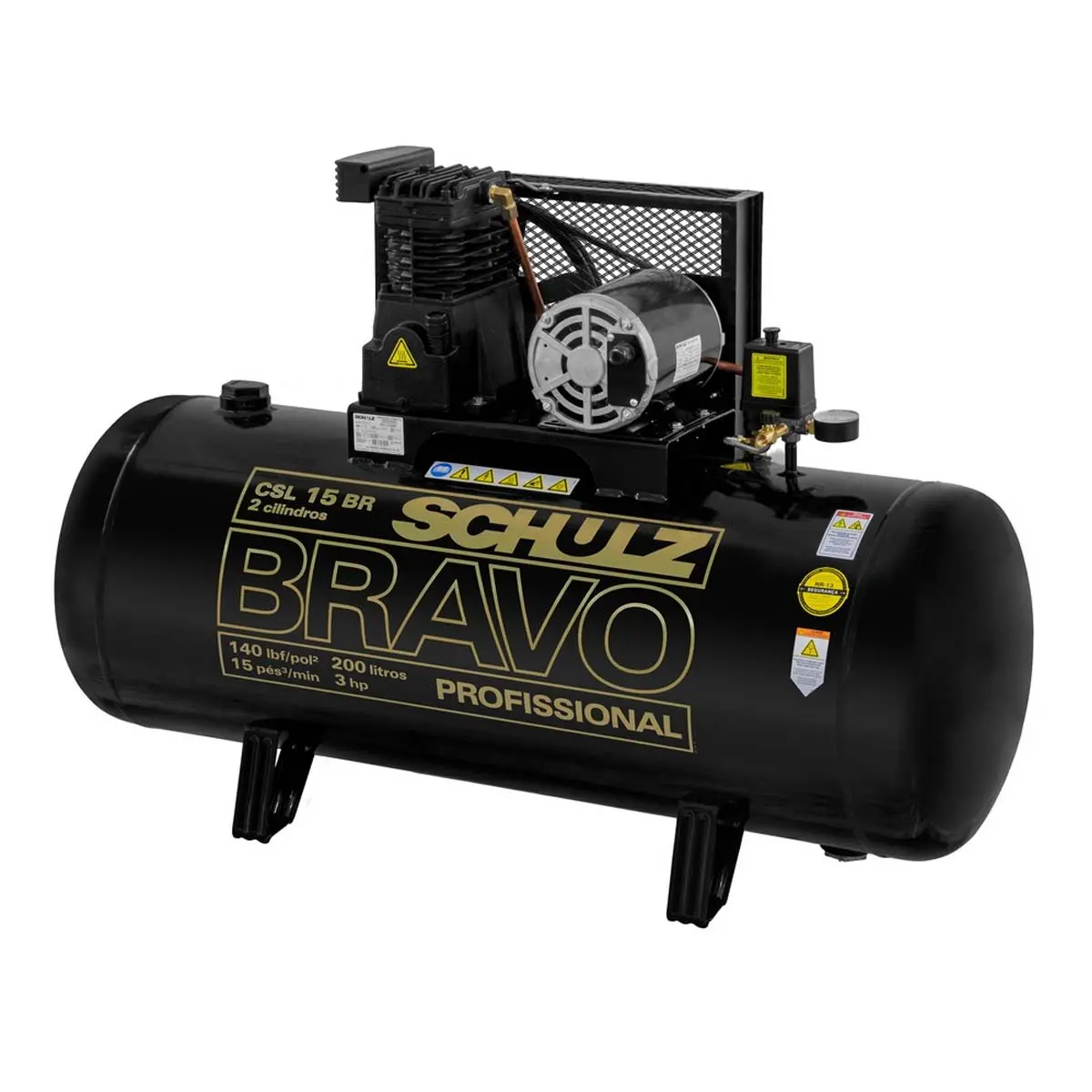 Compressor de Ar 200L 3CV Monofásico 220V Schulz CSL15BR