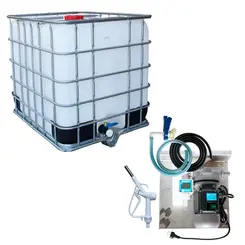 Container 1000L com Kit para Arla 12V 40l/min 155W com Mangueira Bico e Medidor Digital