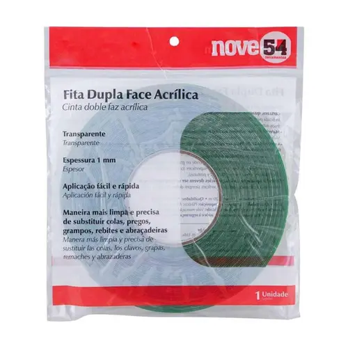 Fita Dupla Face Acrílica 19mm x 20m Nove54