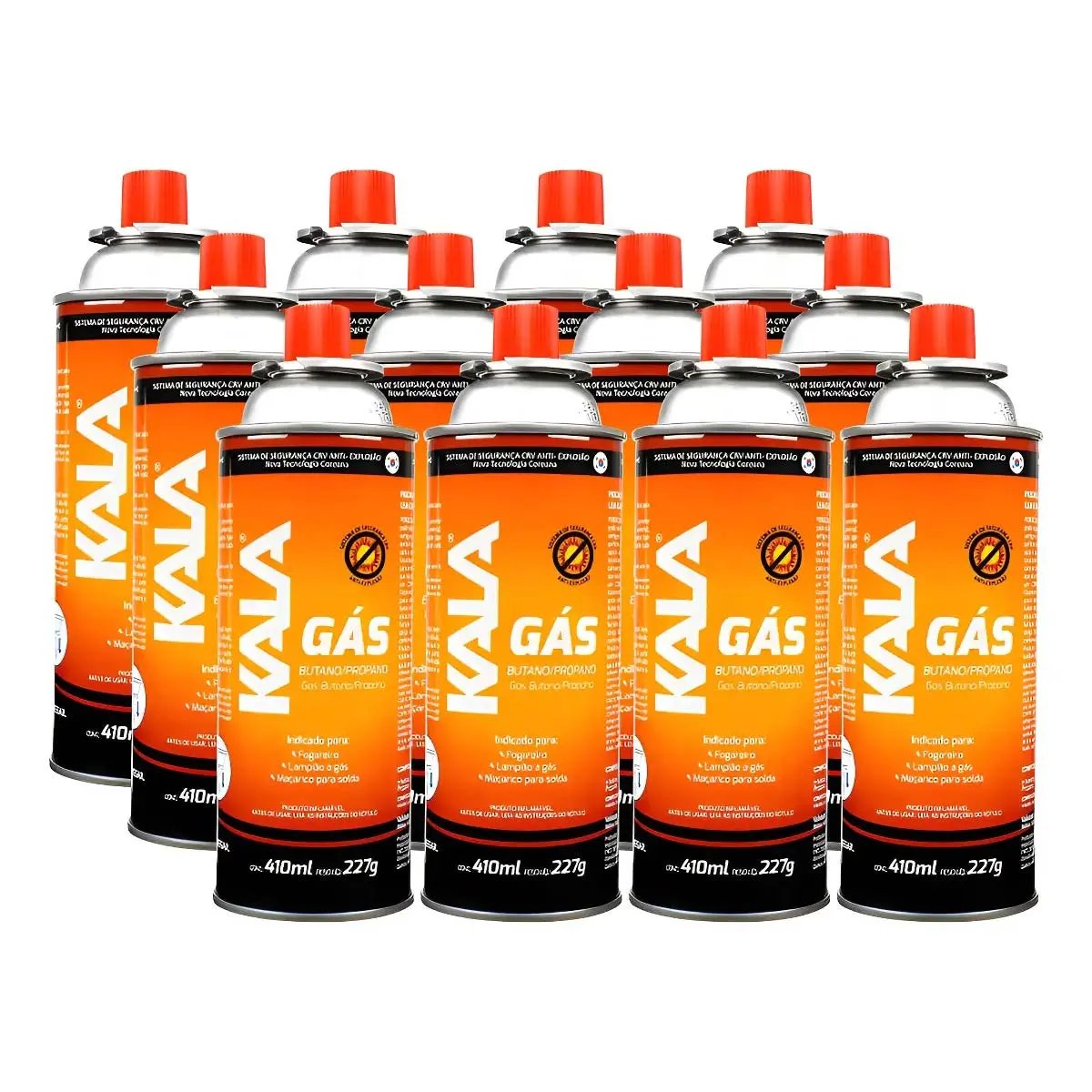 Cartucho De Gás Refil 410ml Kala 12 Unidades