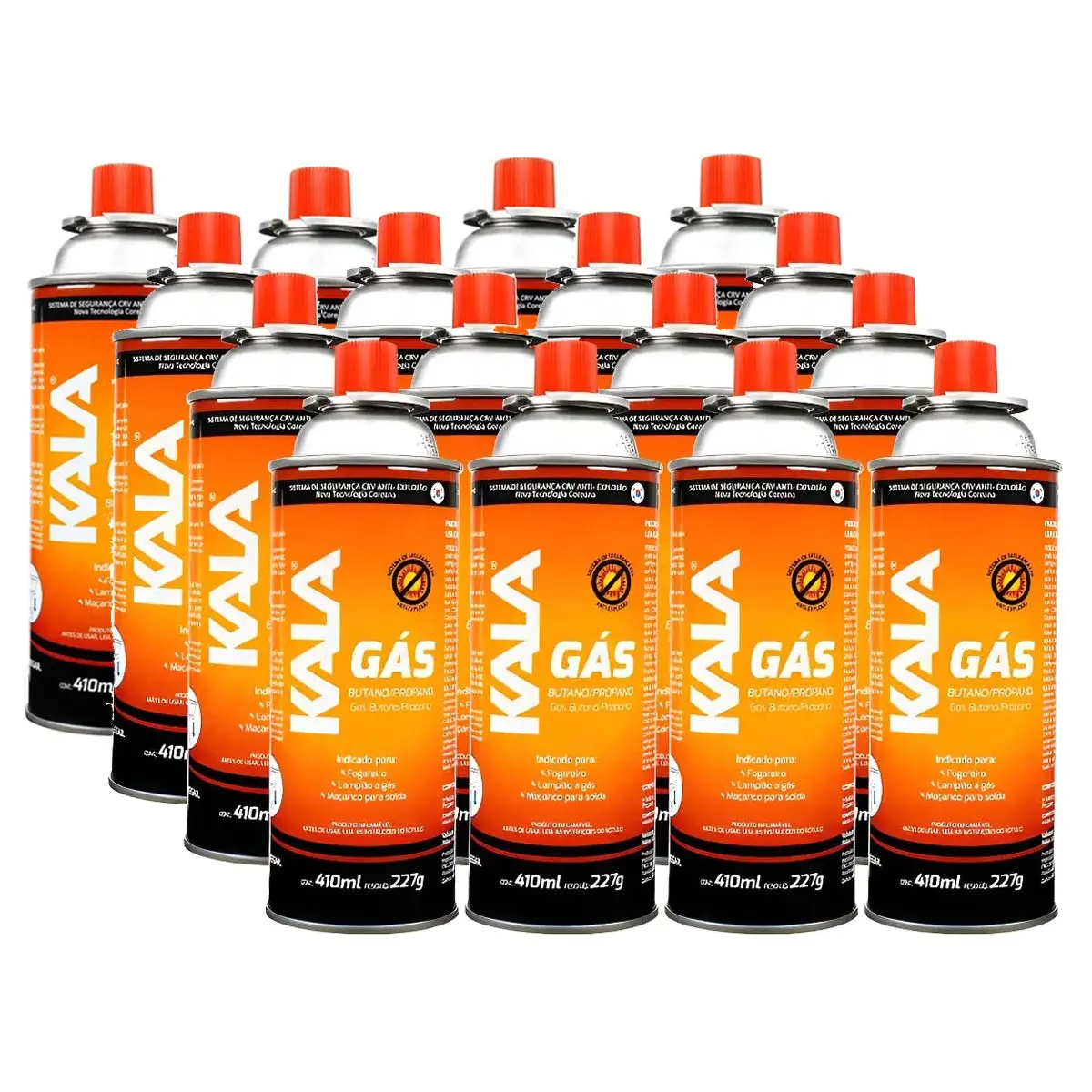 Cartucho De Gás Refil 410ml Kala 16 Unidades