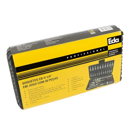 Jogo de Soquetes CR-V com 46 Peças EDA