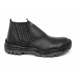 Botina Elástico Biqueira PVC Preta Linha Comfort Nº 39
